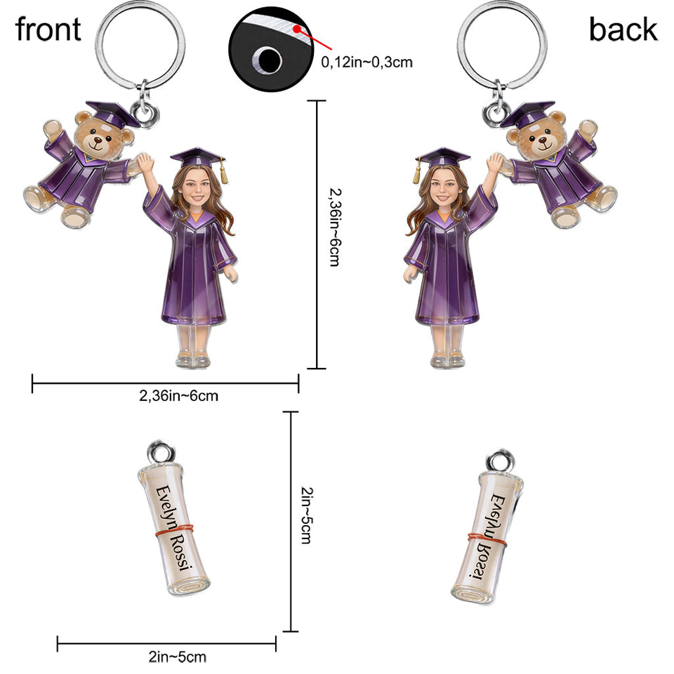 Class Of 2026 - Personalized Graduation Premium Keychain With Charms