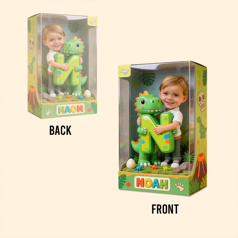 Dinosaur Alphabet Letter & Custom Photo - Personalized Kid Custom Shaped Acrylic Plaque