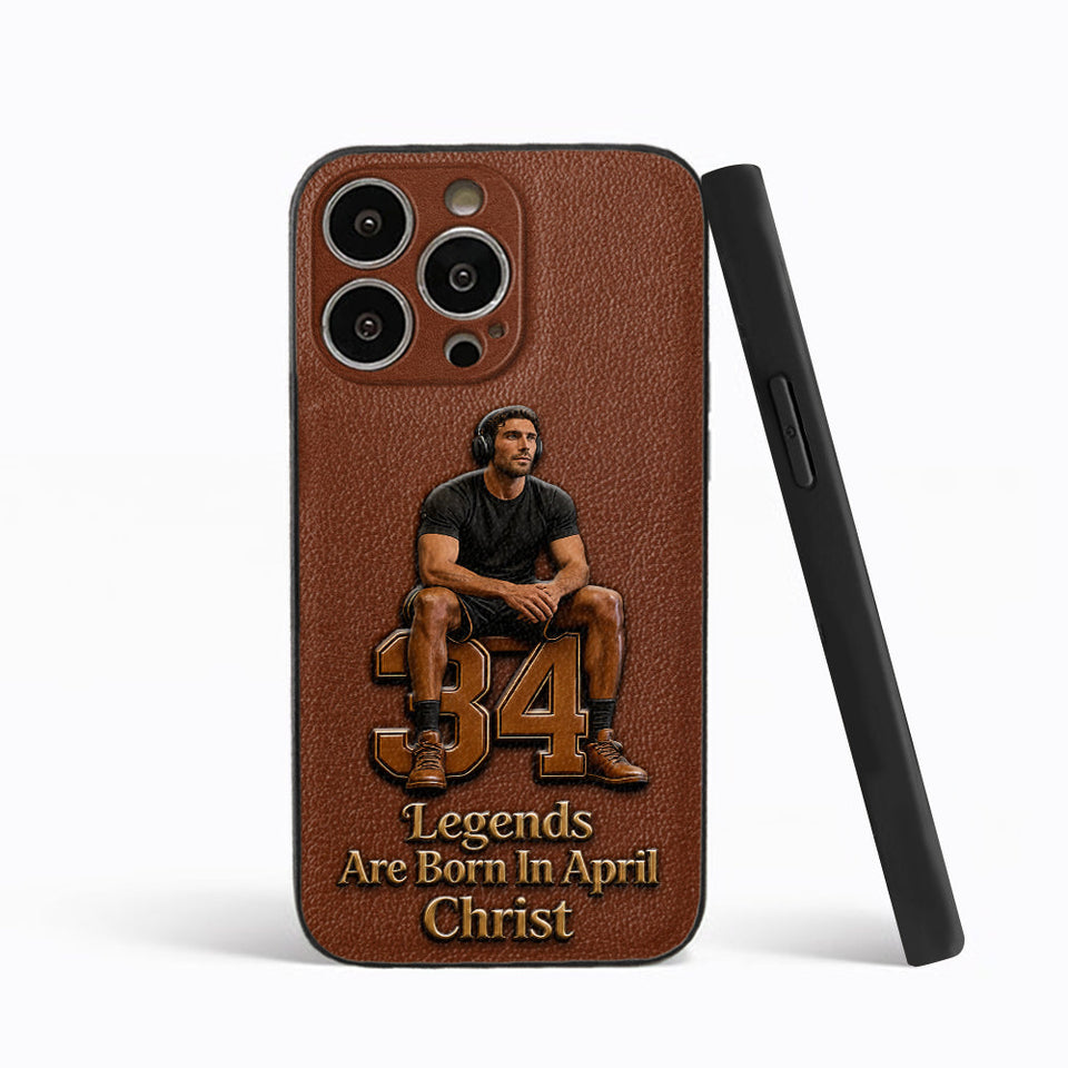 Happy Birthday Legends - Personalized Birthday 3D Embossed Leather Phone Case