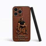Happy Birthday Legends - Personalized Birthday 3D Embossed Leather Phone Case