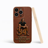 Happy Birthday Legends - Personalized Birthday 3D Embossed Leather Phone Case