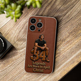 Happy Birthday Legends - Personalized Birthday 3D Embossed Leather Phone Case