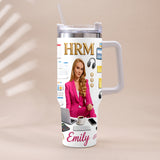 Custom Any Photo Office Staff Gift - Personalized Colleague Tumbler With Plush Charm
