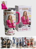 Custom Any Photo Office Staff Gift - Personalized Colleague Tumbler With Plush Charm