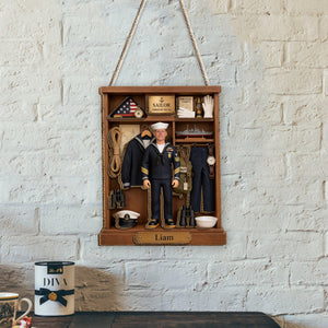 Proud Sailor - Personalized Veteran 2 Layered Wood Sign / Wood Plaque