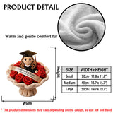 Graduation Plush Doll Bouquet - Personalized Graduation Premium Faux Fur Pillow