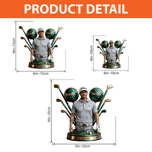Custom Any Photo Best Dad/Grandpa By Par - Personalized Golf Custom Shaped Acrylic Plaque