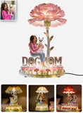 Dog Mom And Flower - Personalized Dog Acrylic LED Night Light