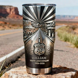 100th Anniversary Of Route 66 - Personalized Car Lover Tumbler