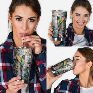Artistic Hummingbird - Personalized Gardening Tumbler
