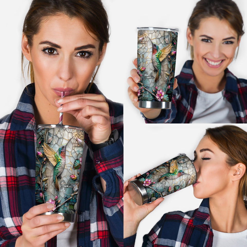 Artistic Hummingbird - Personalized Gardening Tumbler