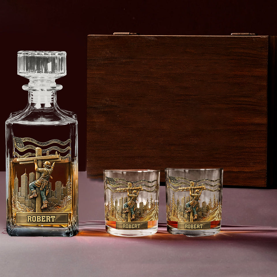 Lineman Legacy Glass - Personalized Lineman Whiskey Glass