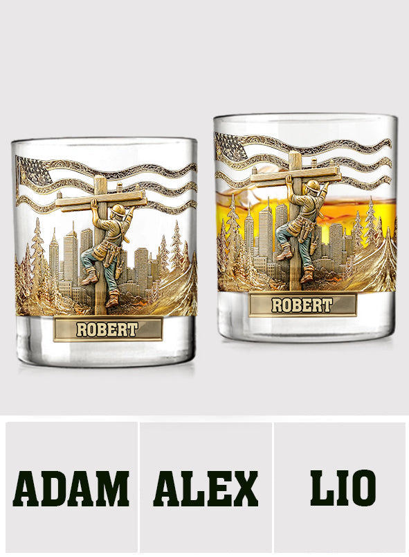 Lineman Legacy Glass - Personalized Lineman Whiskey Glass