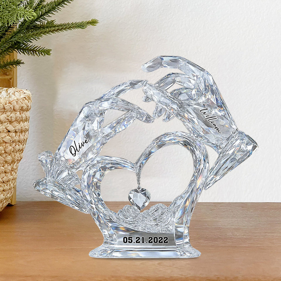 Anniversary Gifts - Personalized Couple Custom Shaped Acrylic Plaque