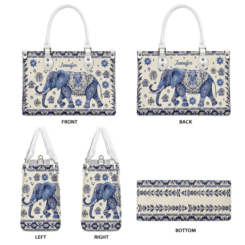 Bohemian Elephant - Personalized Elephant Leather Handbag