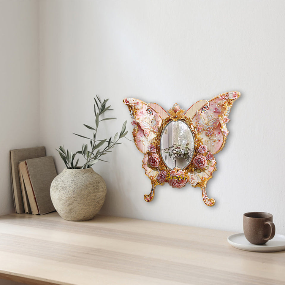 Fairy Butterfly - Personalized Butterfly Wall Hanging Mirror
