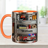 Firefighter Toolbox - Personalized Firefighter Accent Mug & Coaster