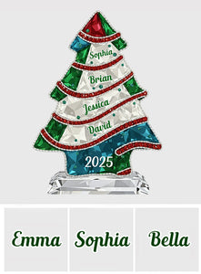 Crystal Tree Merry Christmas - Personalized Family Custom Shaped Acrylic Plaque