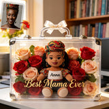 Flower Suitcase - Personalized Mother Custom Shaped Acrylic Plaque