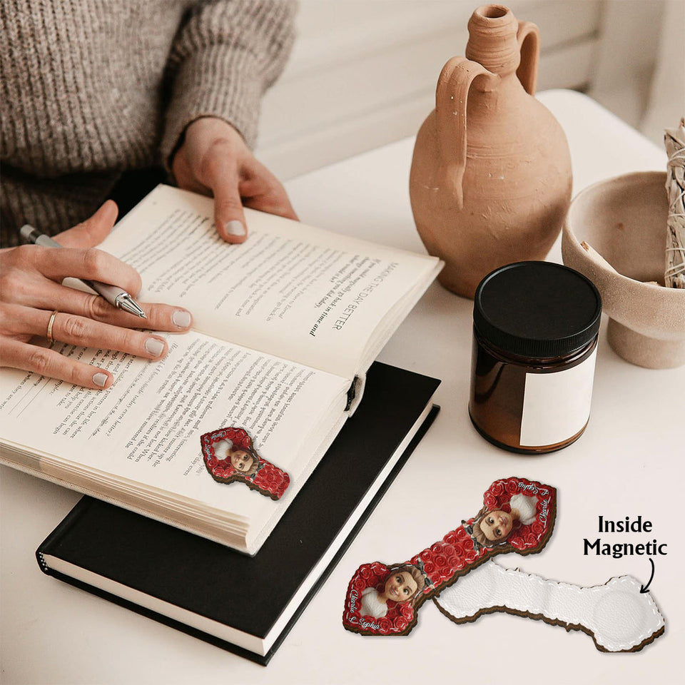 Together Forever - Personalized Couple Shaped Magnetic Bookmark