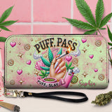 Stoner Chic - Personalized Weed Leather Long Wallet