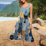 Just A Girl Who Loves Cats - Personalized Cat Sleeveless Dress