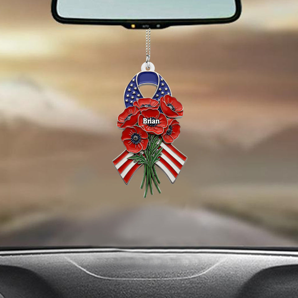 Honor The Fallen - Personalized Veteran Car Ornament