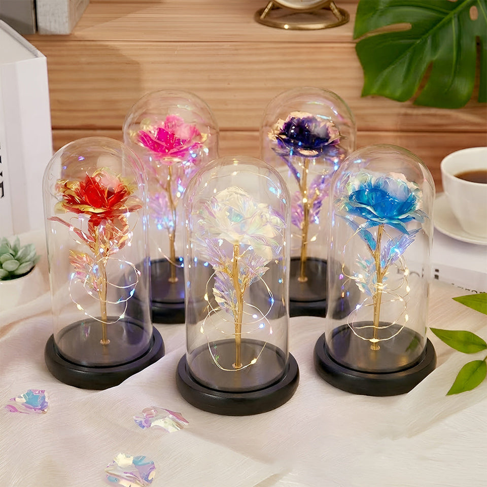 Happy Mother's Day - Personalized Mother Glowing Roses Glass Dome