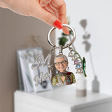 Custom From Letter, Flower, Photo - Personalized Self Love Premium Keychain With Charms