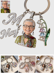 Custom From Letter, Flower, Photo - Personalized Self Love Premium Keychain With Charms