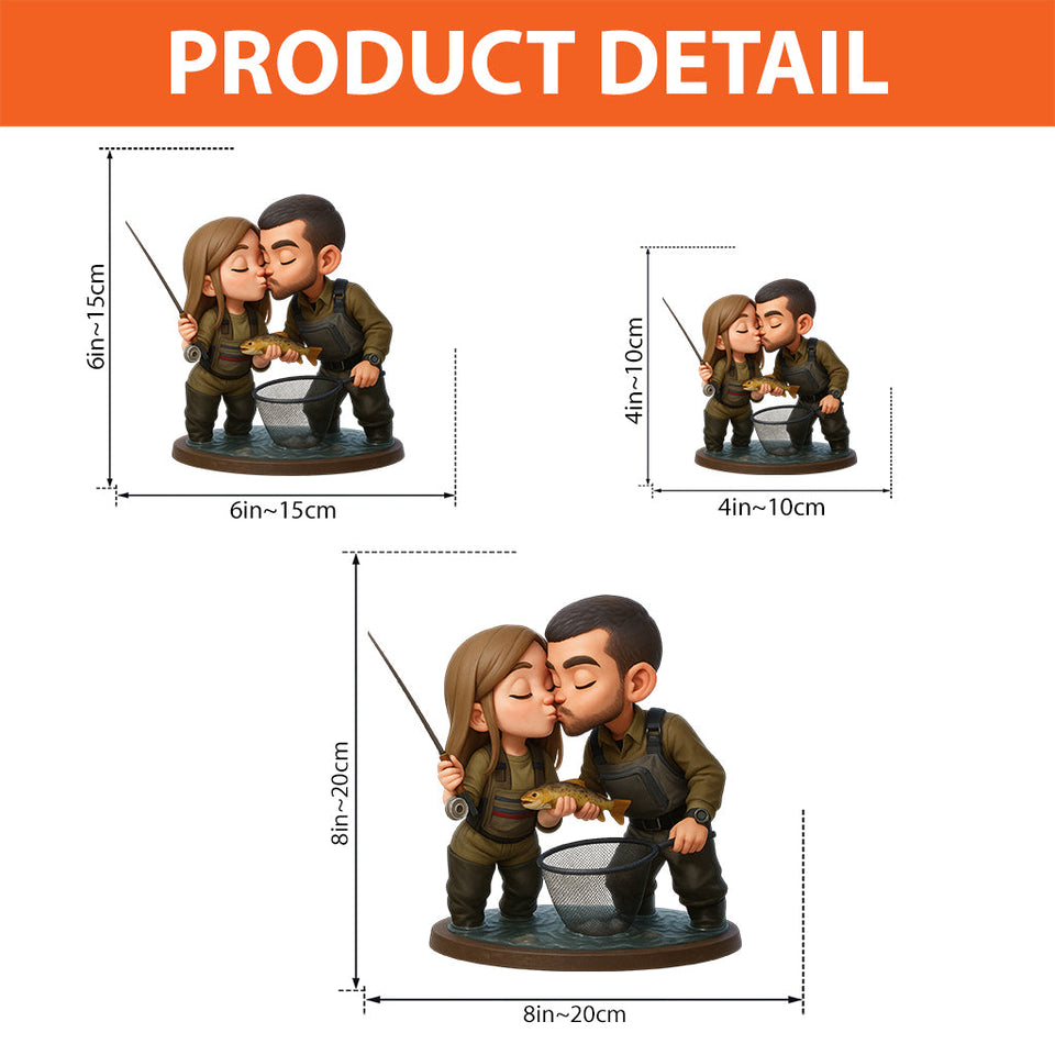 Couple Fishing - Personalized Fishing Custom Shaped Acrylic Plaque