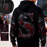 Wolf And Roses, Initial Customize - Personalized Wolf All Over Shirt