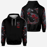 Wolf And Roses, Initial Customize - Personalized Wolf All Over Shirt
