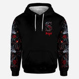 Wolf And Roses, Initial Customize - Personalized Wolf All Over Shirt