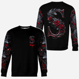 Wolf And Roses, Initial Customize - Personalized Wolf All Over Shirt