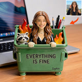 Dumpster Fire Everything Is Fine - Personalized Colleague Acrylic Pot