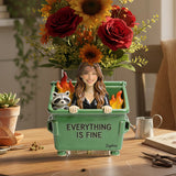 Dumpster Fire Everything Is Fine - Personalized Colleague Acrylic Pot