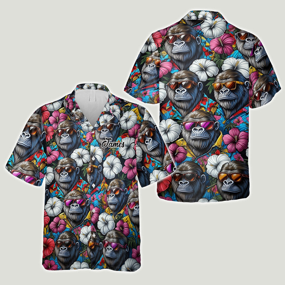 Bigfoot Summer Vibes - Personalized Hiking Hawaiian Shirt & Men Shorts