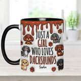 Just A Girl Who Loves Dachshunds - Personalized Dachshund Accent Mug