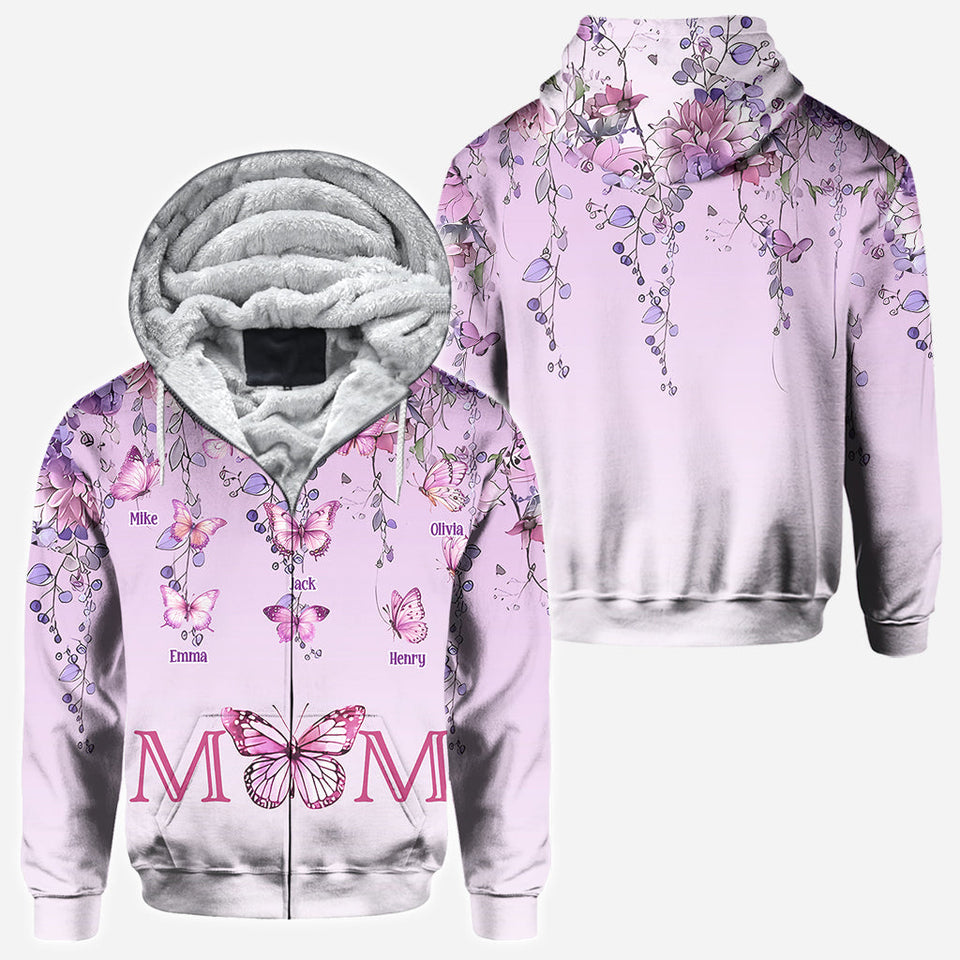 Mother And Children Butterfly - Personalized Mother All Over Shirt
