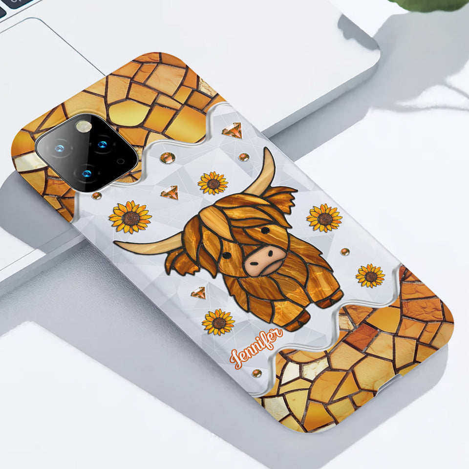 Adorable Highland Cow - Personalized Highland Cow Full Print Phone Case