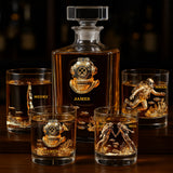 Scuba Diving Lovers Gift - Personalized Scuba Diving Whiskey Decanter Set