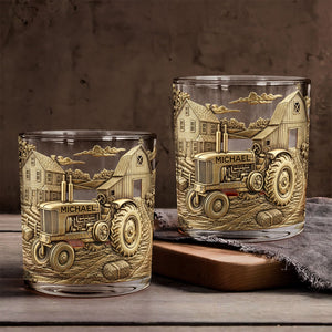Countryside Life - Personalized Tractor Whiskey Glass
