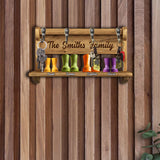 Family Funny Keyrack, Rain Boots Family - Personalized Family Custom Shaped Key Rack