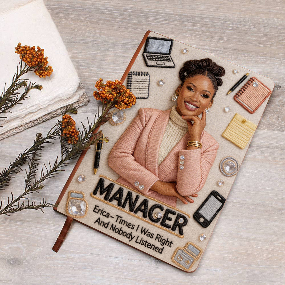 Custom Any Photo Funny Gift For Colleagues - Personalized Colleague Leather Journal