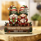 Custom Couple Growing Old Together Plaque, Christmas Decor - Personalized Couple Custom Shaped Acrylic Plaque