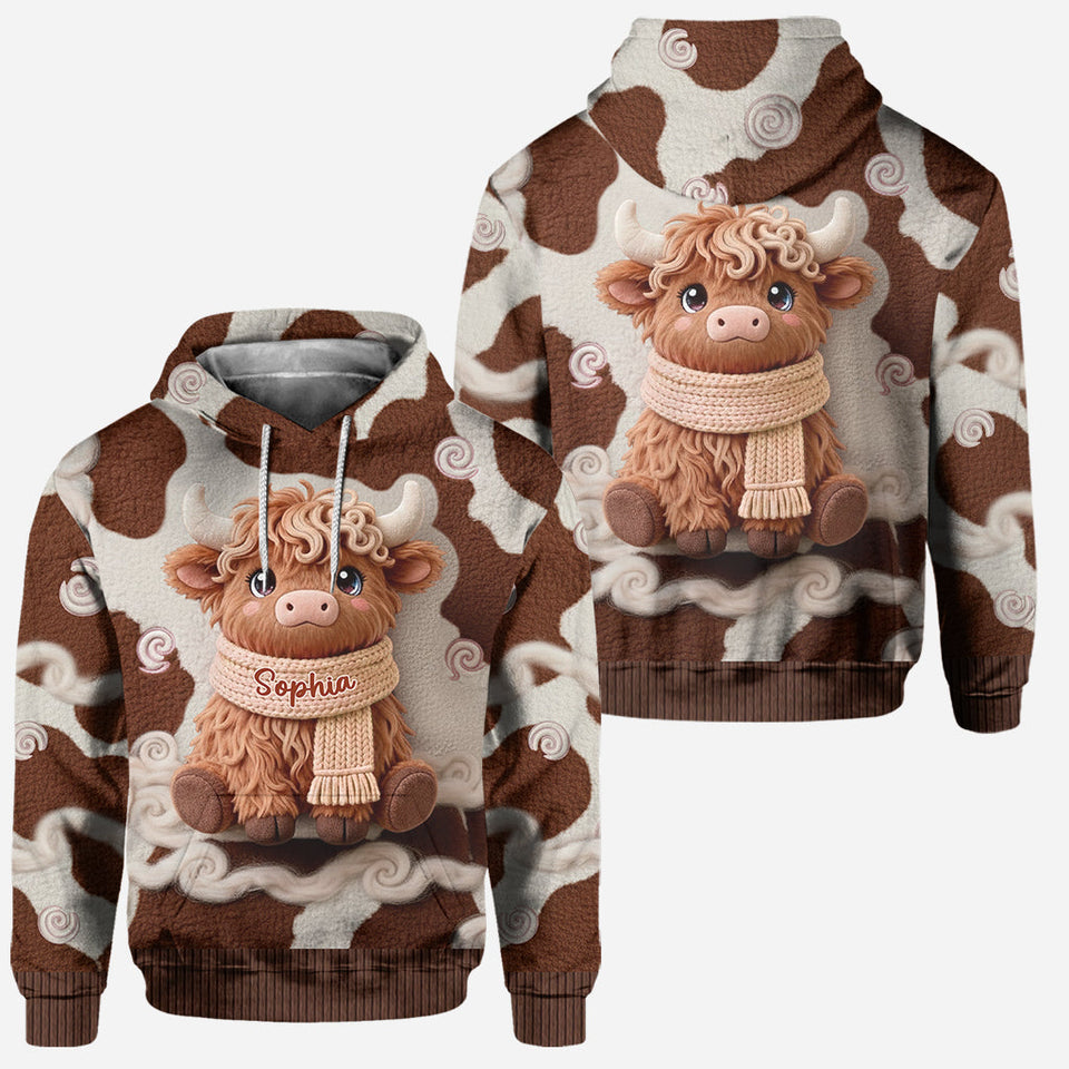 Cute Highland Cow - Personalized Highland Cow Hoodie and Leggings