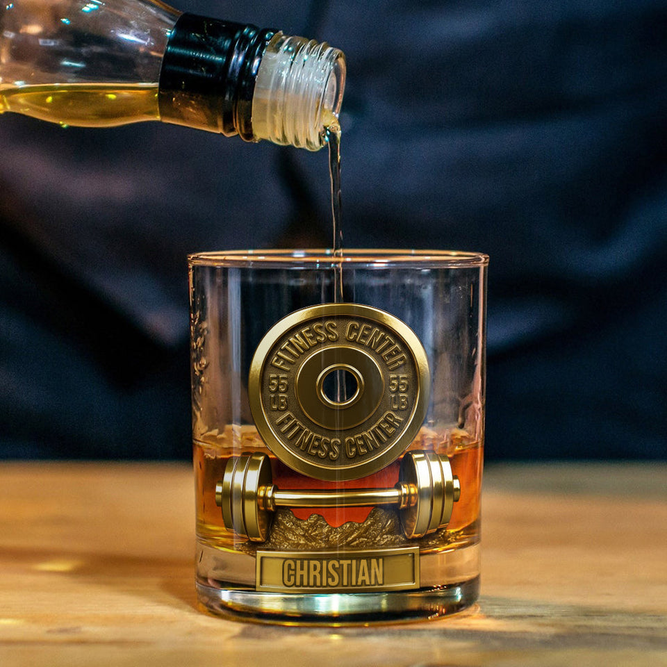 No Pain No Gain - Personalized Fitness Whiskey Glass