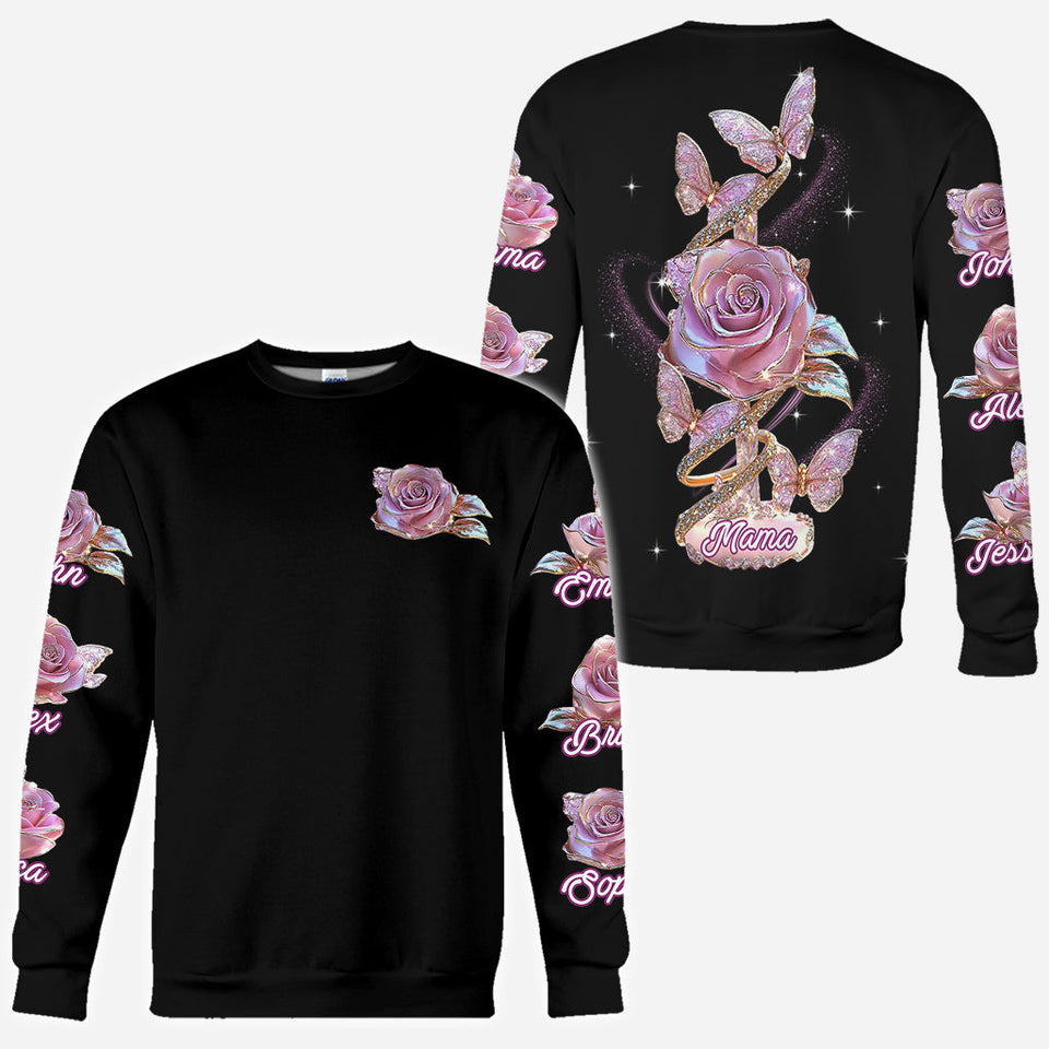 Flowers For Mom Grandma - Personalized Mother All Over Shirt