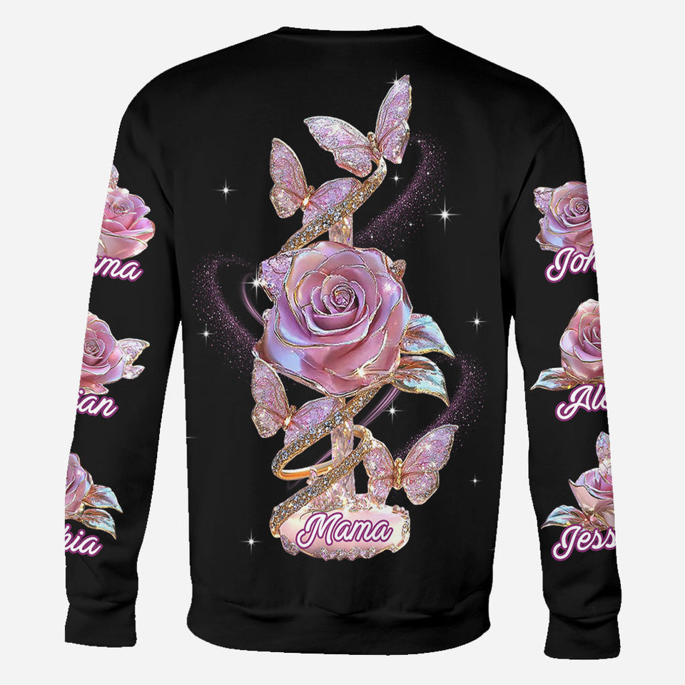 Flowers For Mom Grandma - Personalized Mother All Over Shirt